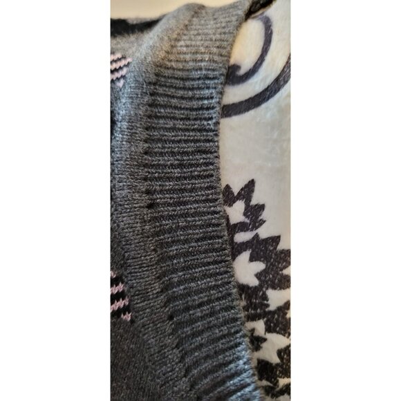 English Factory Mixed Media Sweater Vest  Women's Sz S Gray/Pink - Picture 5 of 12